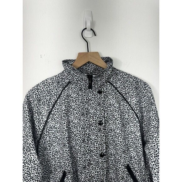 Allfenix White Leopard Print Cropped Full Zip Jacket Anthropologie Medium - Picture 4 of 12